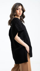 داليدرس بلوفر أوفر سايز مضفر نسائي كم قصير