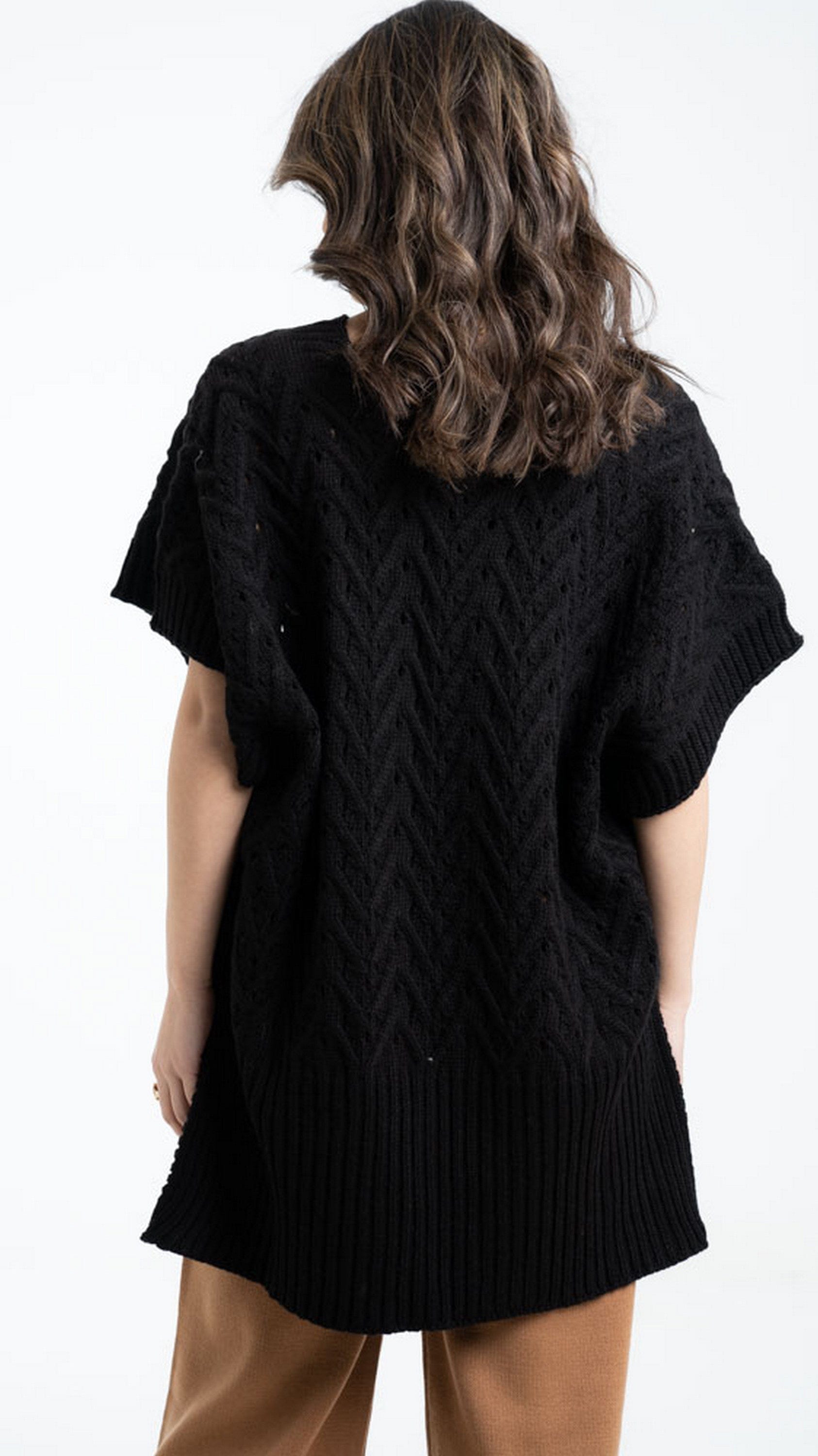 داليدرس بلوفر أوفر سايز مضفر نسائي كم قصير