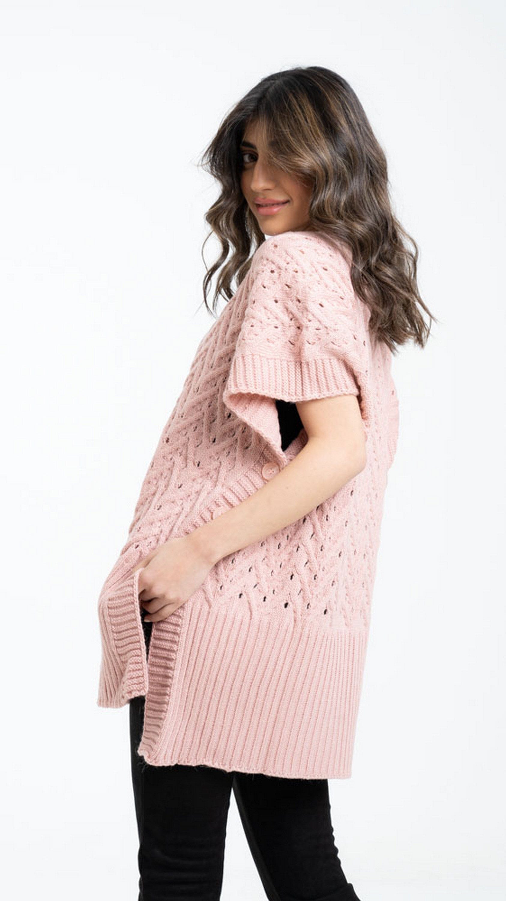 داليدرس بلوفر أوفر سايز مضفر نسائي كم قصير