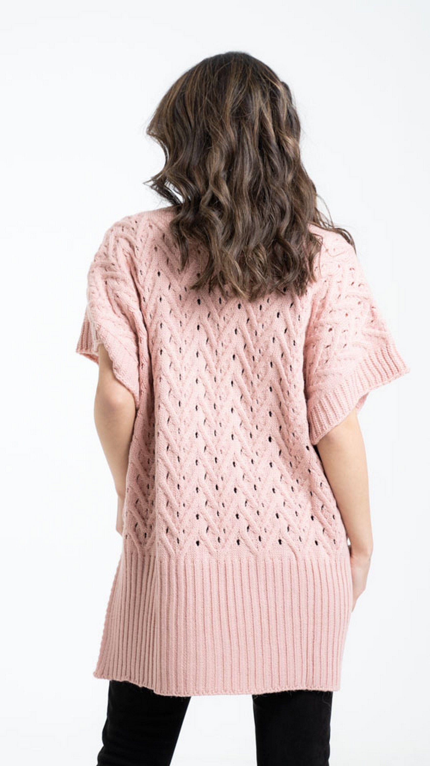 داليدرس بلوفر أوفر سايز مضفر نسائي كم قصير