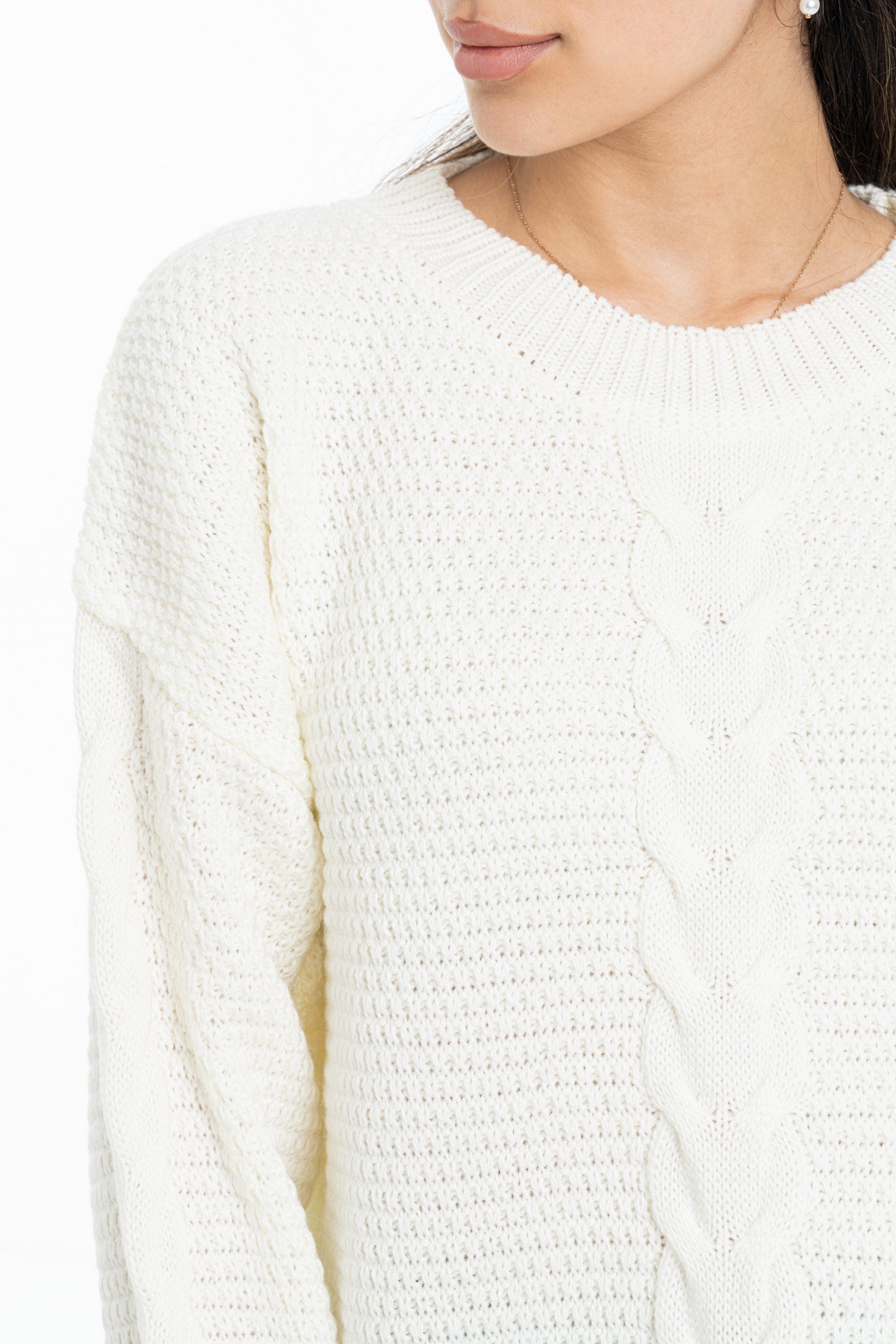 داليدرس بلوفر أوفر سايز مضلع كم طويل مضفر نسائي