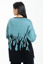 داليدرس بلوفر بيتي منقوش أوفر سايز كم طويل نسائي