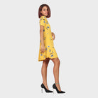 كيتشن فستان قصير مشجر نص كم