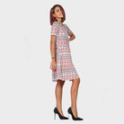 كيتشن فستان قصير مشجر نص كم