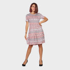 كيتشن فستان قصير مشجر نص كم