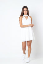 كيتشن فستان قصير مزين بخناقة عريضة