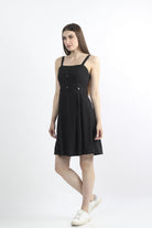 كيتشن فستان قصير حمالات مخطط بالطول