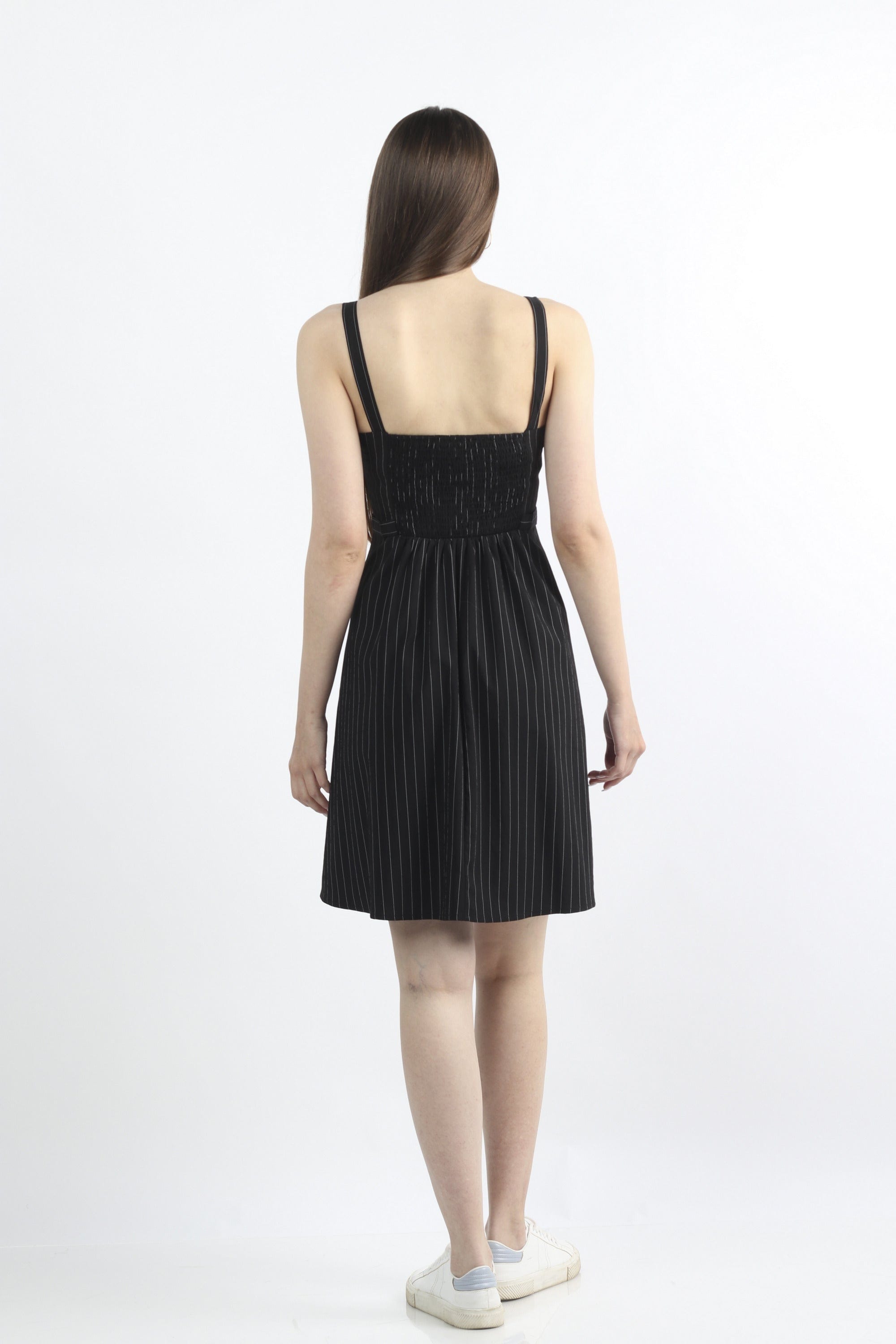 كيتشن فستان قصير حمالات مخطط بالطول