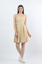 كيتشن فستان قصير حمالات مخطط بالطول