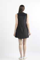 كيتشن فستان قصير سادة بسحاب على الصدر