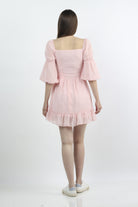 كيتشن فستان قصير نسائي سادة مزين بأزرار على الصدر