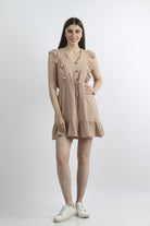 كيتشن فستان خروج قصير ربع كم فراشة