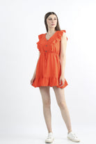 كيتشن فستان خروج قصير ربع كم فراشة