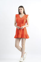 كيتشن فستان خروج قصير ربع كم فراشة