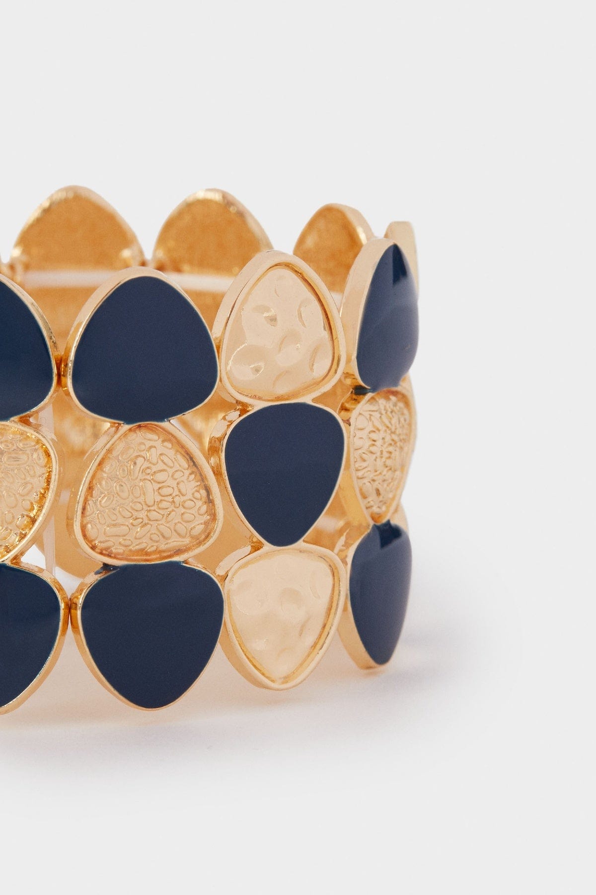 بارفوا أسوارة ذهبية مزينة باللون الكحلي نسائي أزرق غامق