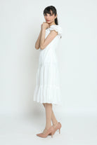 كيتشن فستان ميدي مخصر سادة حمالات