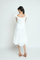 كيتشن فستان ميدي مخصر سادة حمالات