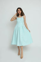 كيتشن فستان ميدي مخطط بالطول بأزرار أمامية