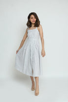 كيتشن فستان ميدي مخطط بالطول بأزرار أمامية