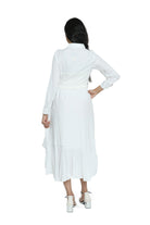 كيتشن فستان ميدي سادة كرانيش من الذيل بكم طويل