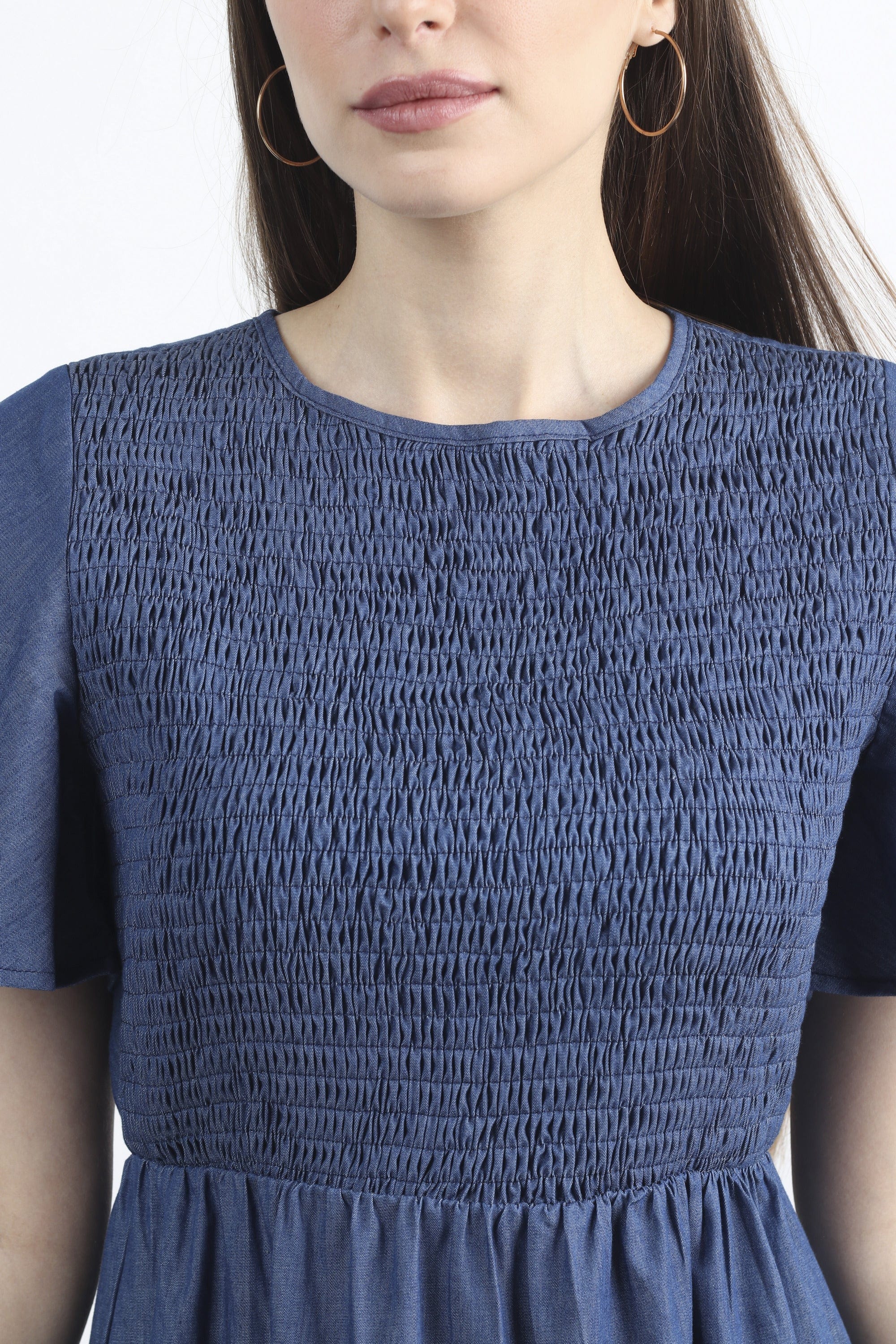 كيتشن فستان ميدي مخصر منفوش نص كم