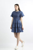 كيتشن فستان ميدي مخصر منفوش نص كم