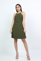 كيتشن فستان ميدي بحزام على الخصر حمالات