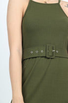 كيتشن فستان ميدي بحزام على الخصر حمالات