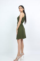 كيتشن فستان ميدي بحزام على الخصر حمالات