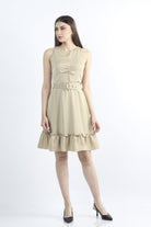 كيتشن فستان ميدي مخصر سادة كت