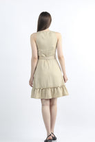 كيتشن فستان ميدي مخصر سادة كت