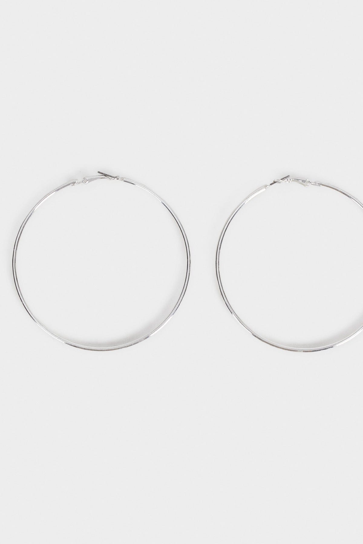 بارفوا أقراط دائرية فضية نسائي فضي