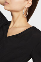 بارفوا أقراط دائرية فضة نسائي فضي