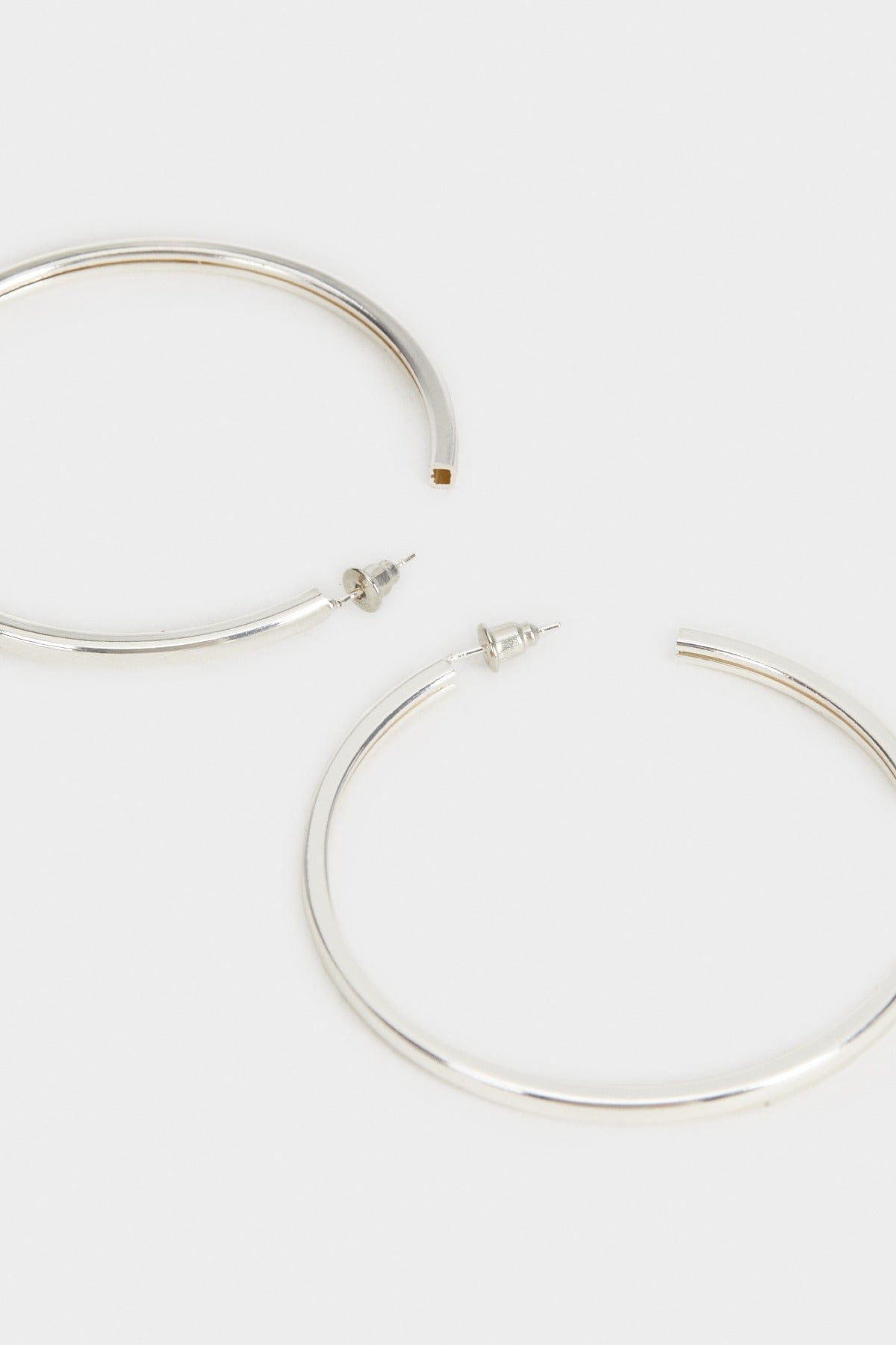 بارفوا أقراط دائرية فضة نسائي فضي