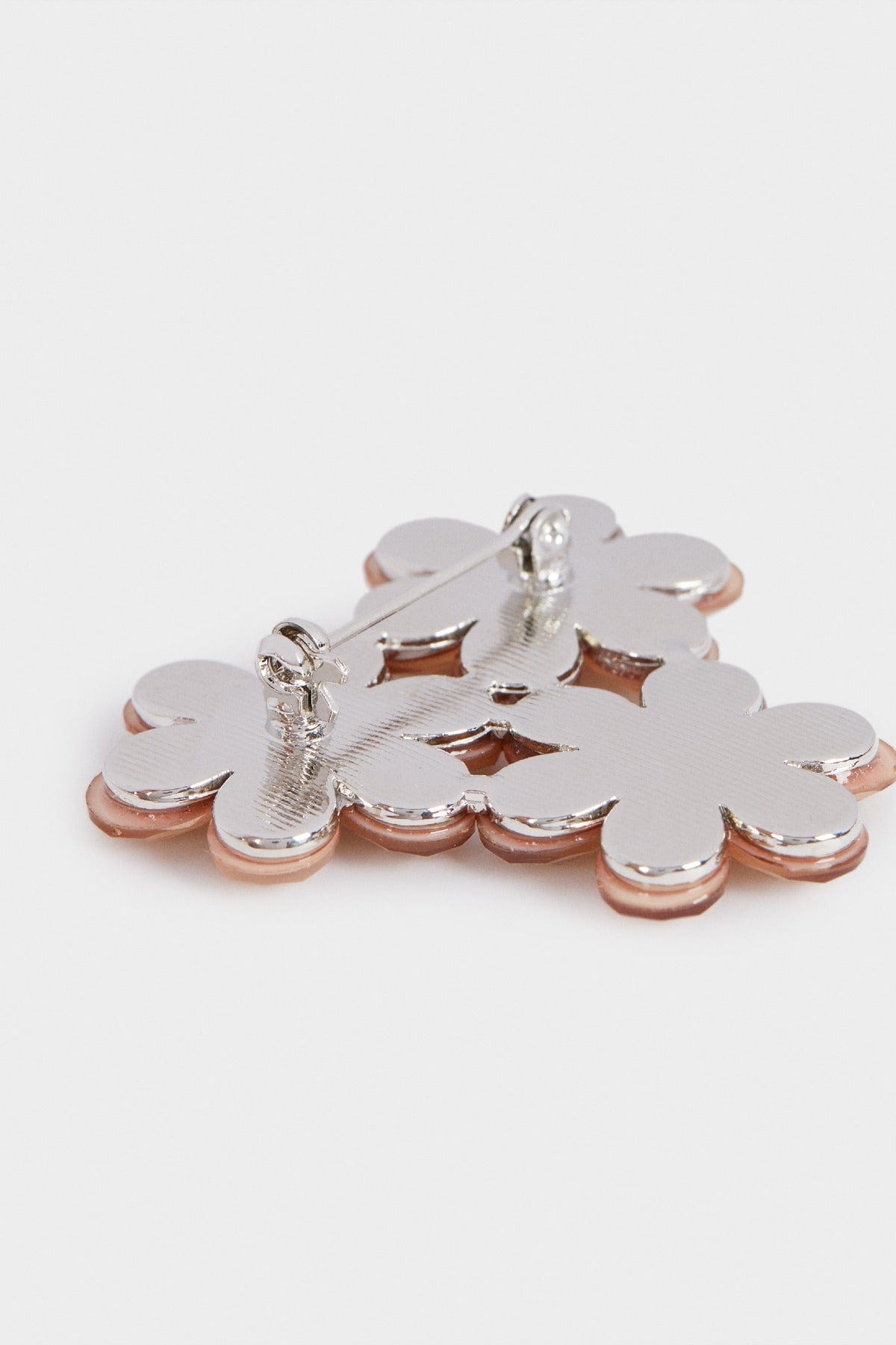 بارفوا بروش الأزهار مع بلورات فضة