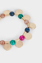 بارفوا أسوارة ذهبية مزينة بالخرز الملون نسائي متعدد الألوان