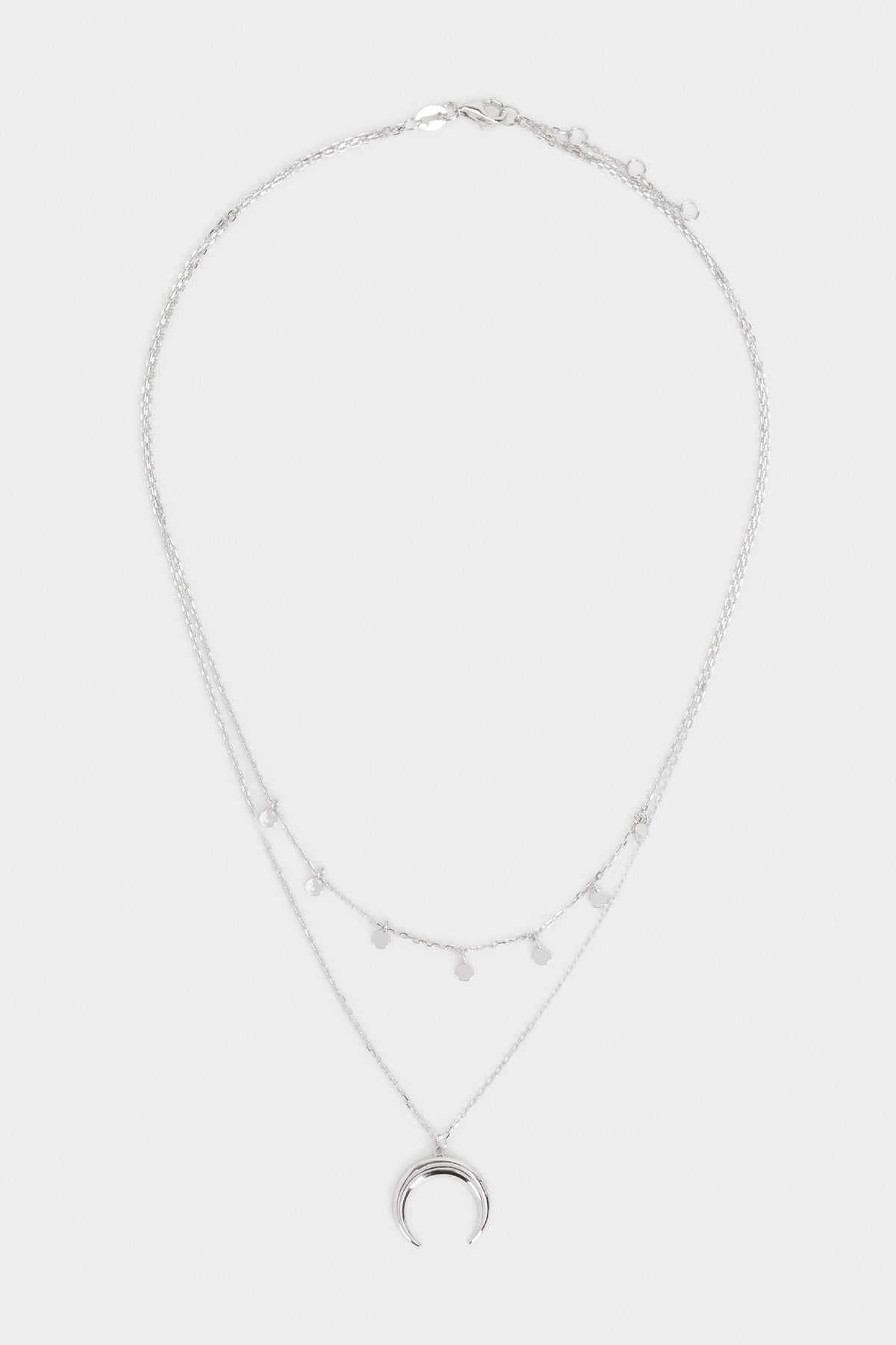 بارفوا سلسال على شكل هلال من الفضة عيار 925