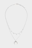 بارفوا سلسال على شكل هلال من الفضة عيار 925