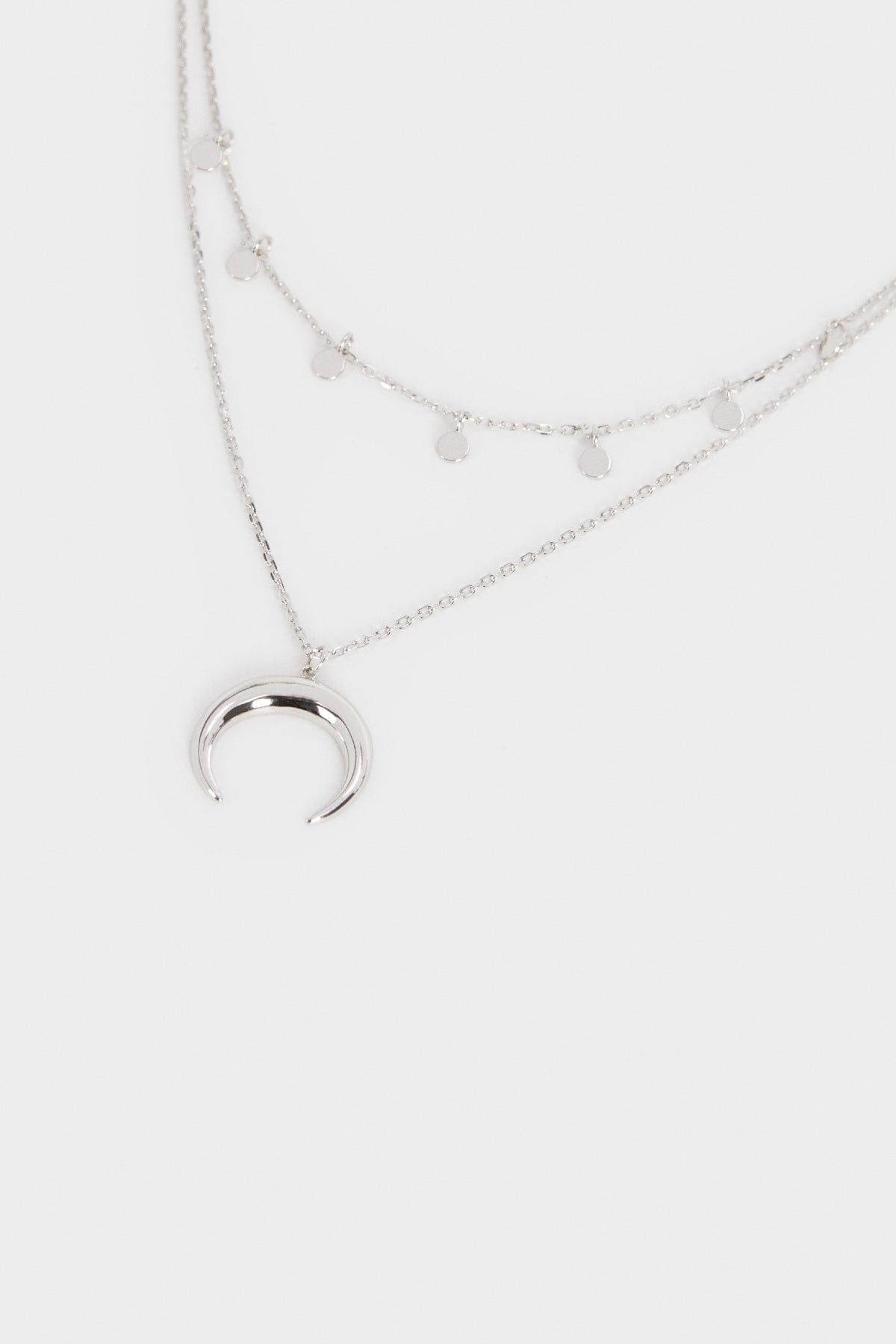 بارفوا سلسال على شكل هلال من الفضة عيار 925