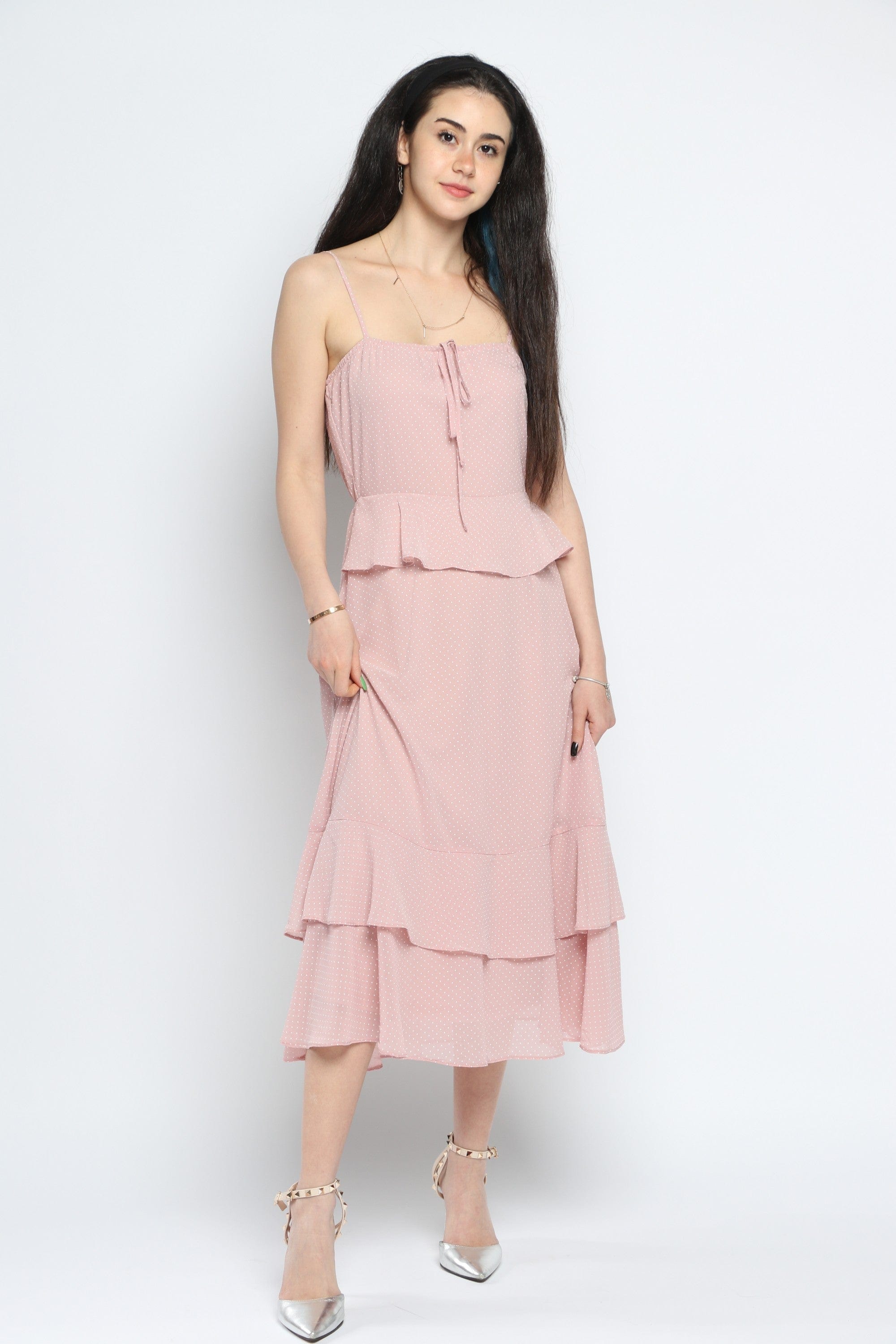 كيتشن فستان ماكسي سادة بأزرار أمامية بدون كتف نسائي