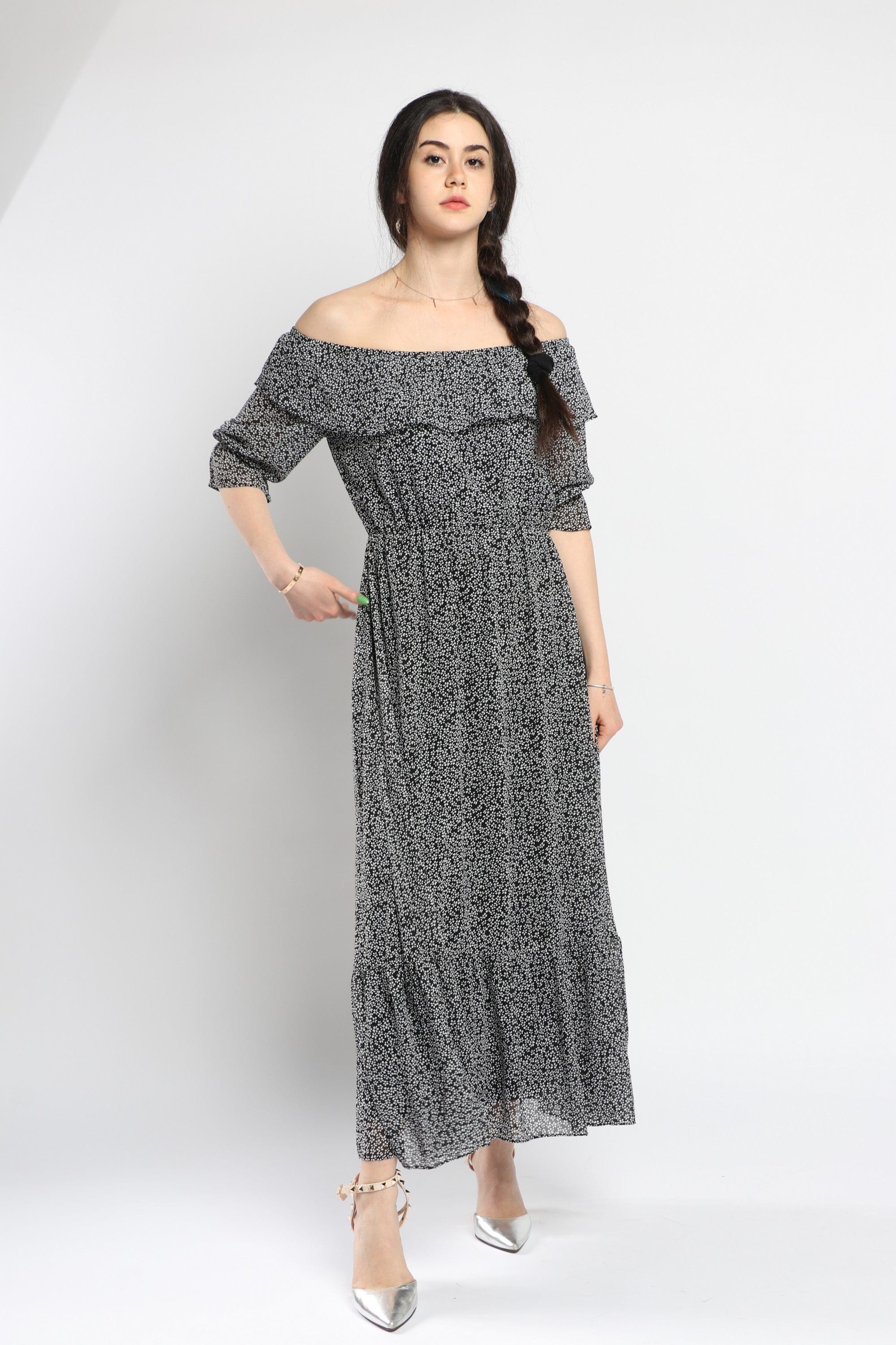 كيتشن فستان ماكسي سادة برباط على الصدر حمالات نسائي