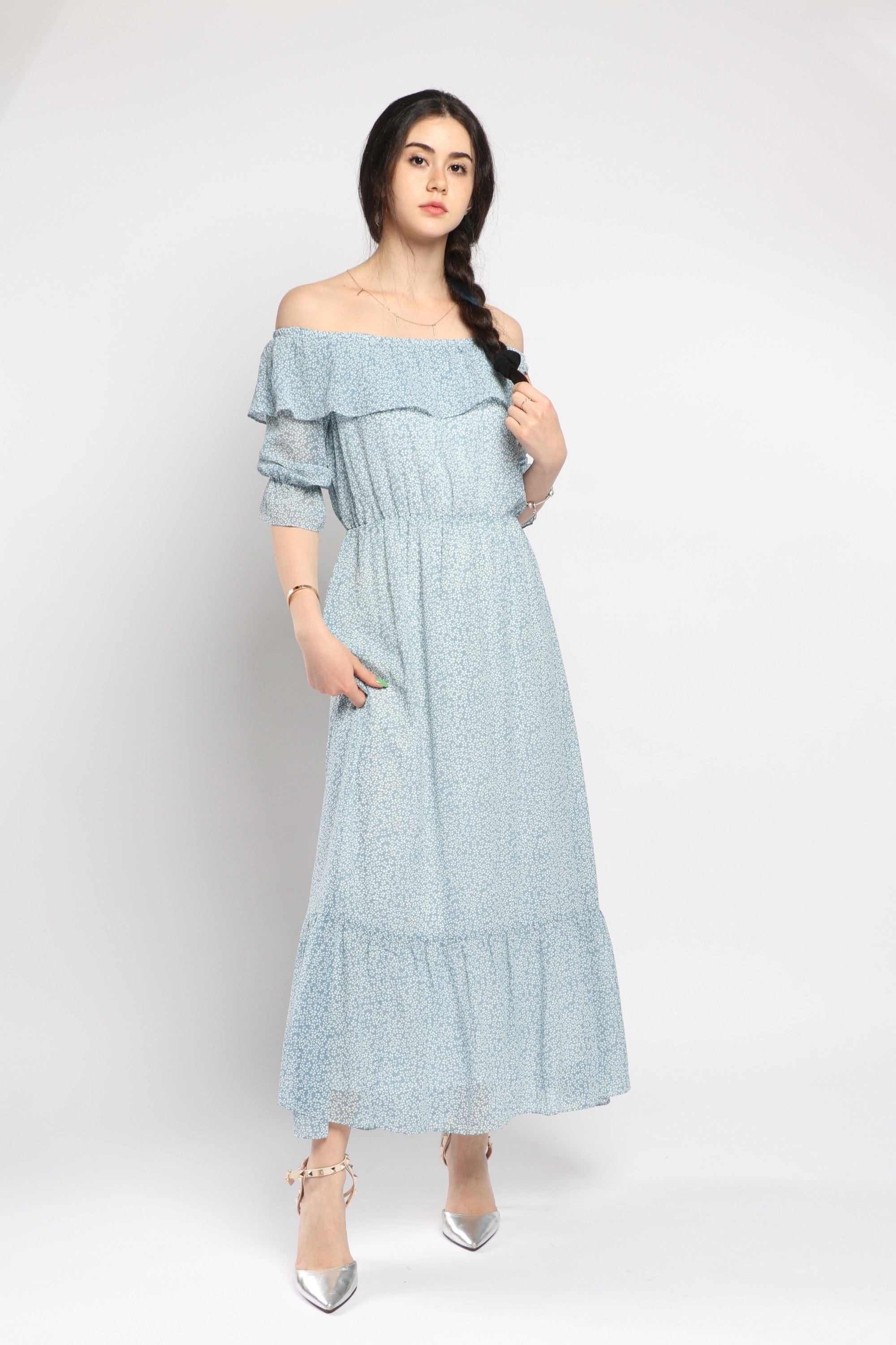 كيتشن فستان ماكسي سادة برباط على الصدر حمالات نسائي