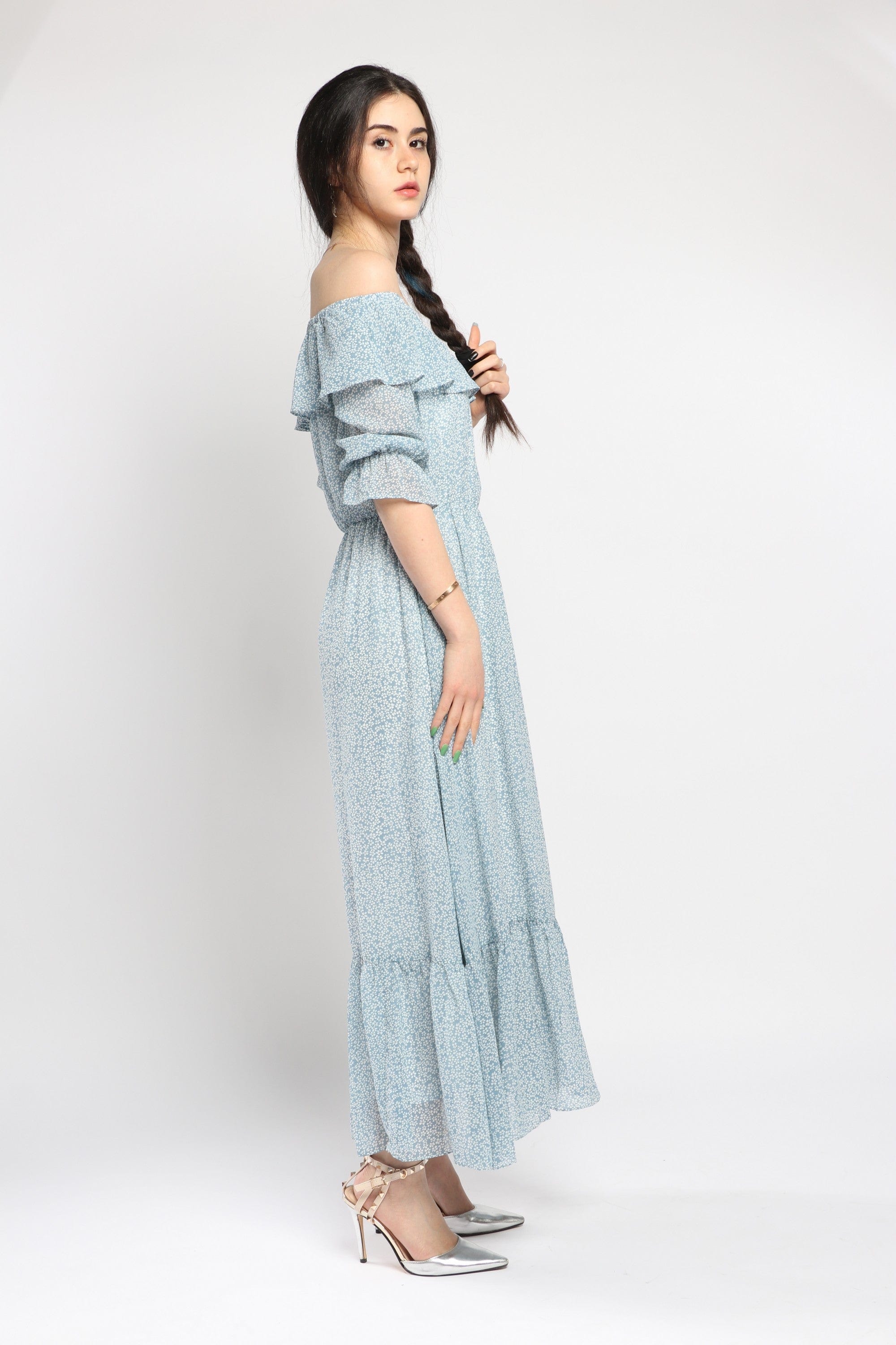 كيتشن فستان ماكسي سادة برباط على الصدر حمالات نسائي