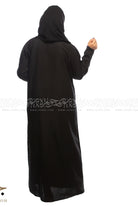جوهرة عباية قماش ملكي كلاسيكية بشك و خياطه مقلوبه أسود