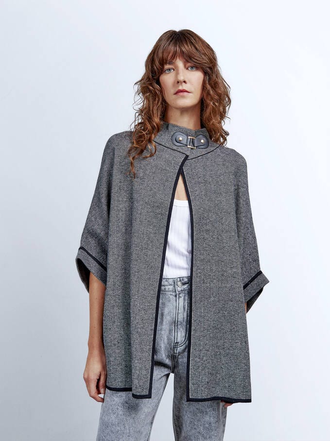 بارفوا معطف نسائي بكم 3/4 مفتوح من الأمام أسود