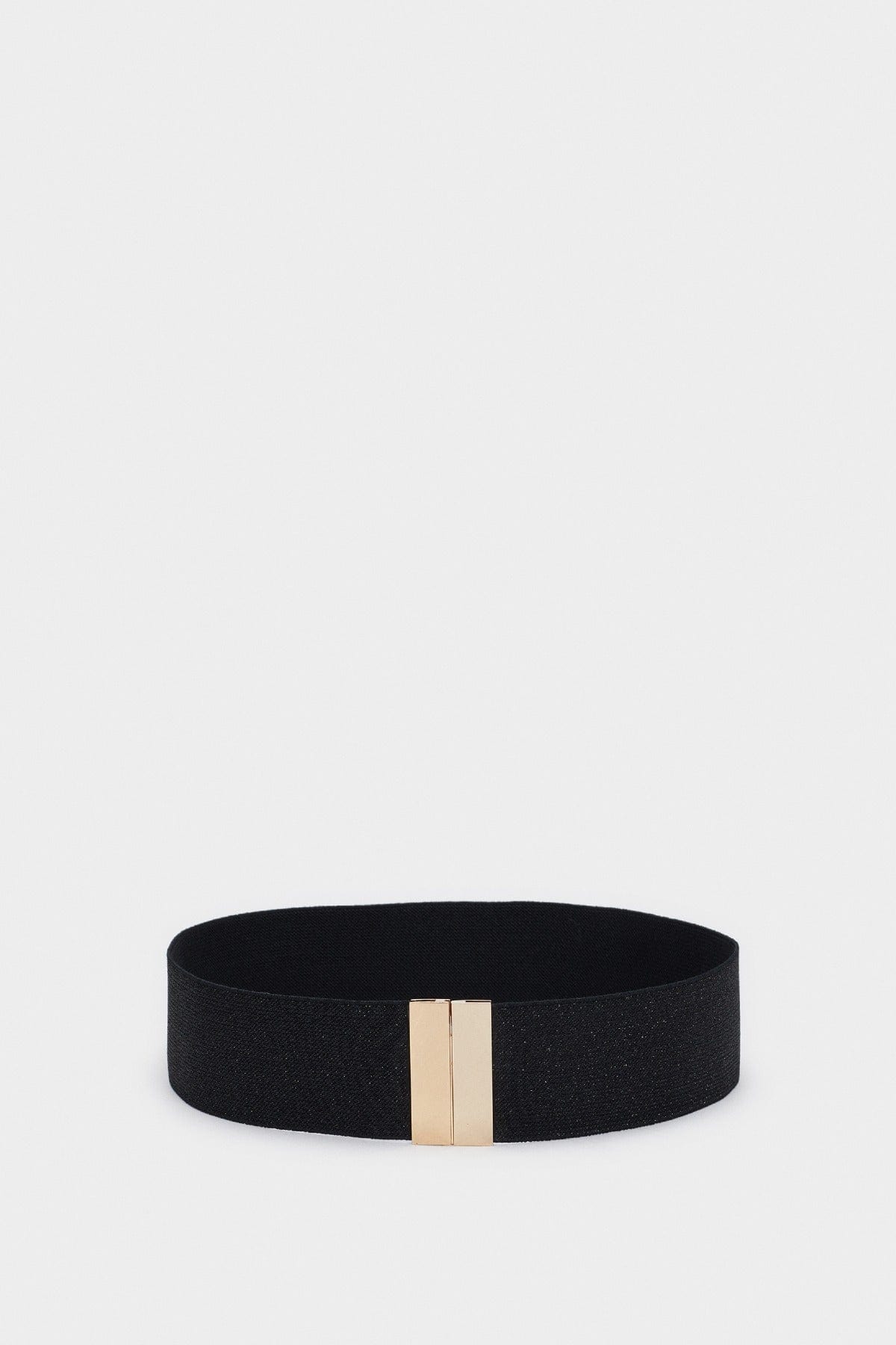 بارفوا حزام مطاطي مع مشبك ذهبي أسود