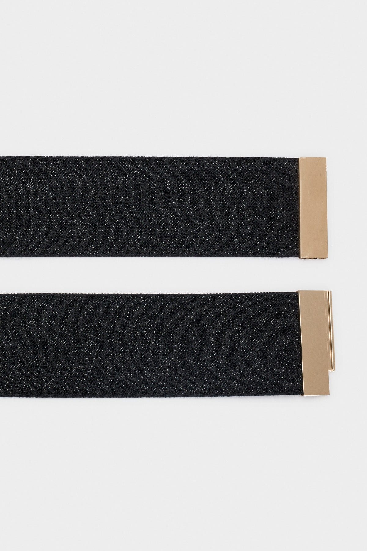 بارفوا حزام مطاطي مع مشبك ذهبي أسود