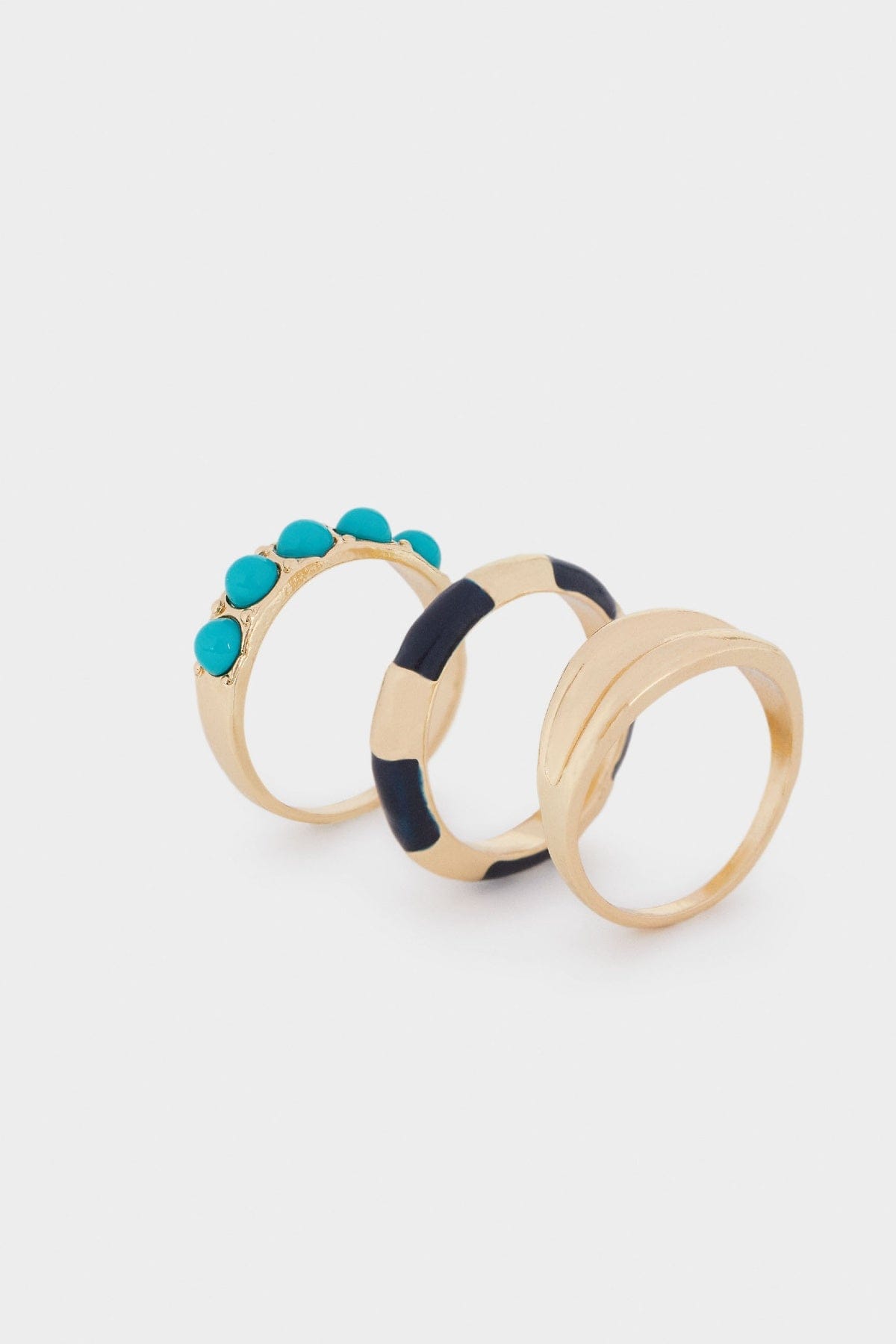 بارفوا حلق سادة ملون مزين بالأحجار نسائي ذهب