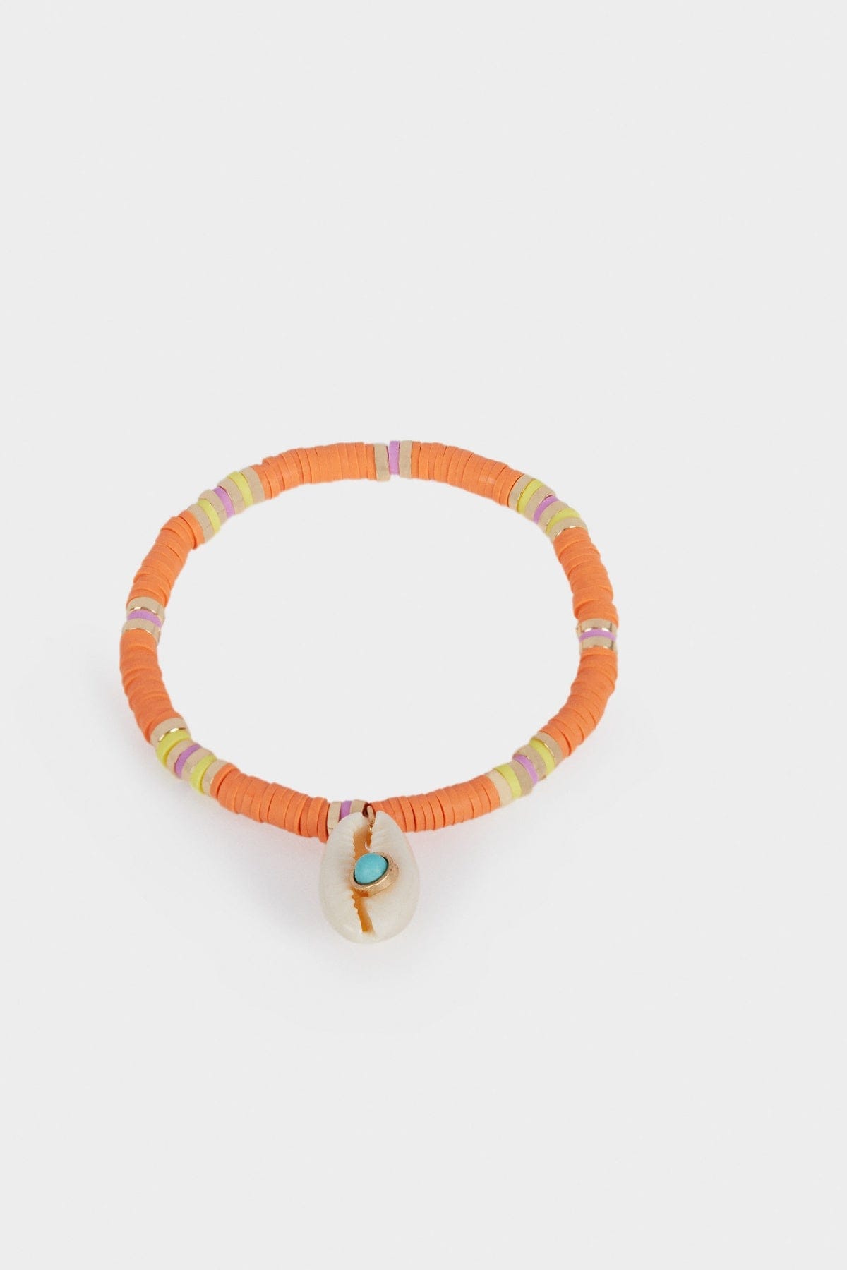 بارفوا اسورة ملونة بالخرز والصدف نسائي برتقالي