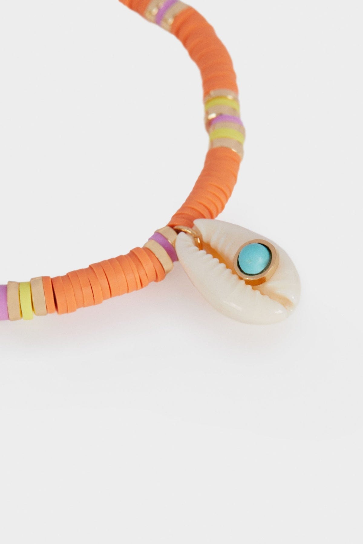 بارفوا اسورة ملونة بالخرز والصدف نسائي برتقالي